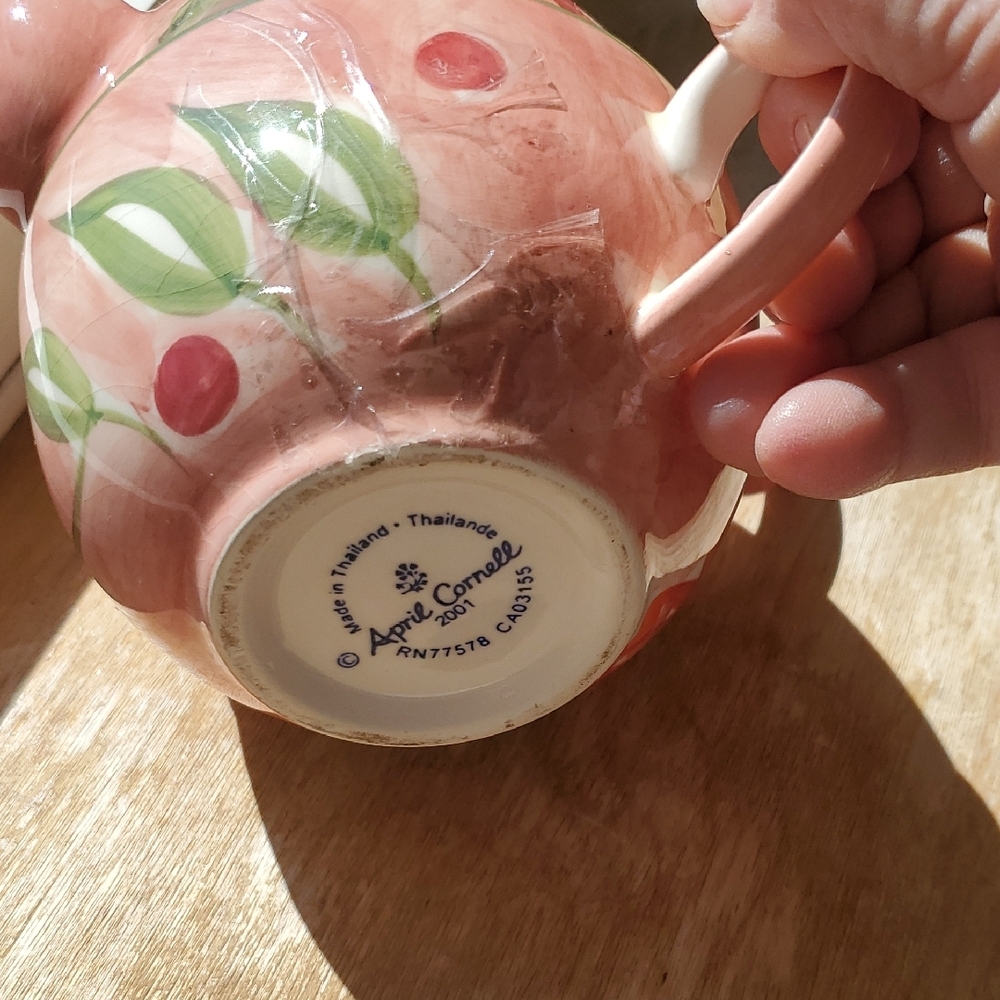 April Cornell Pink and Green Floral Teapot - Picture 5 of 5